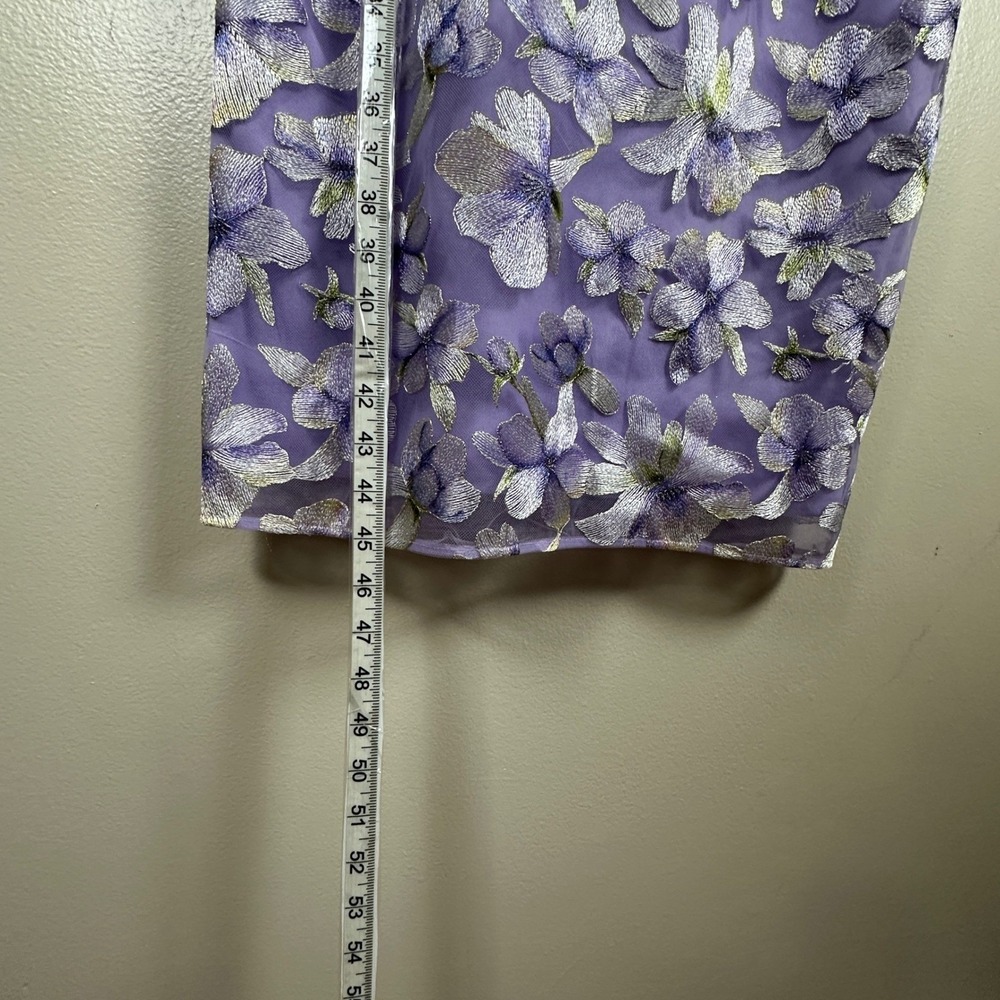 Dress The Population Womens L Blakely Midi Dress Wisteria Multi Floral Purple - Picture 4 of 12